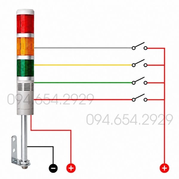 Đèn Tháp 3 Tầng 24v Có Còi