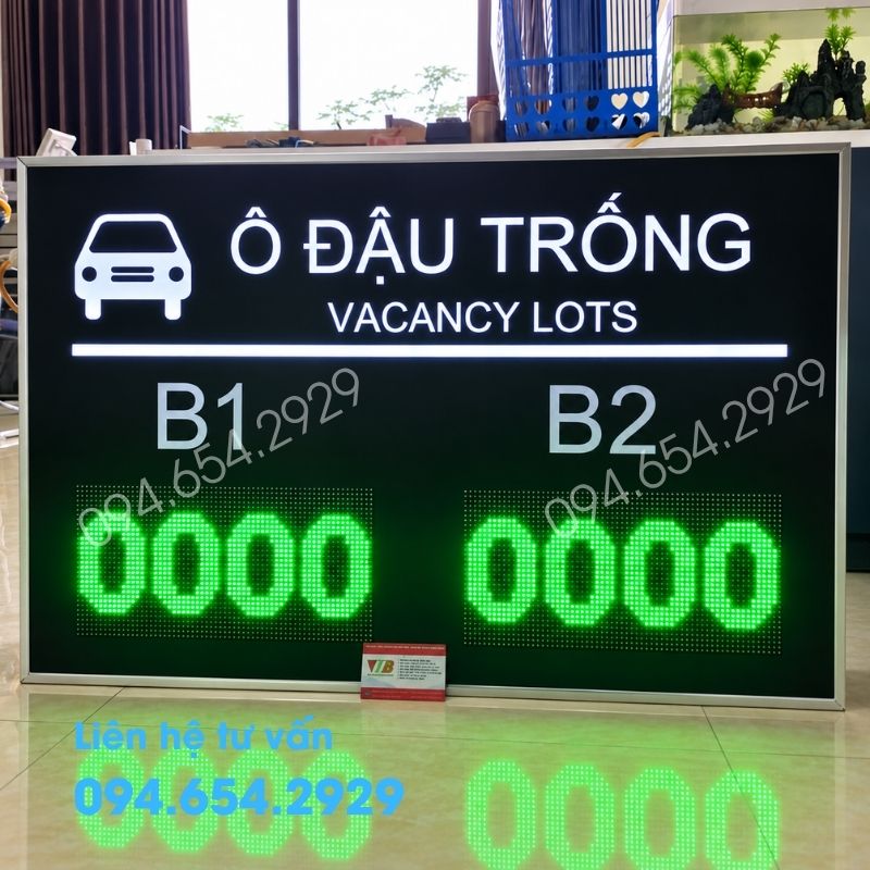 Bảng Led Hiển Thị Chỗ Trống Tầng Hầm 4 Bảng LED Hiển Thị Chỗ Trống Tầng Hầm