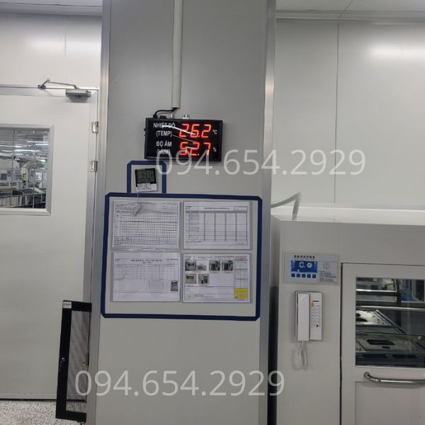 Bảng LED hiển thị nhiệt độ độ ẩm công nghiệp 