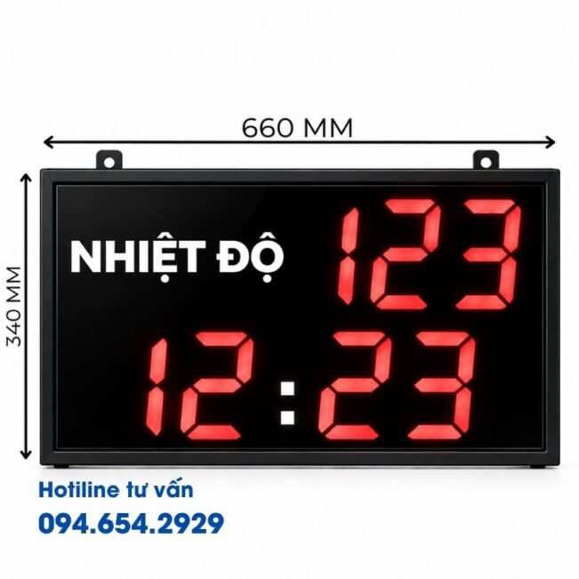 Bảng LED Đo Nhiệt Độ Thời Gian VHBTH5i-3466