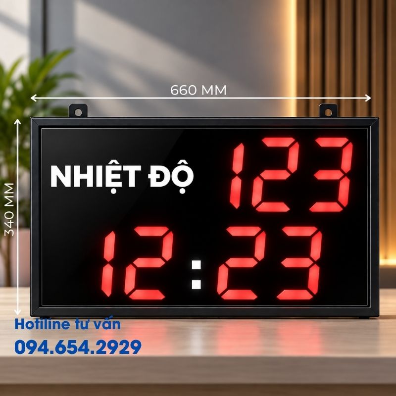 Bảng LED Đo Nhiệt Độ Thời Gian Model VHBTH5i-3466 3 Bảng LED Đo Nhiệt Độ Thời Gian VHBTH5i-3466