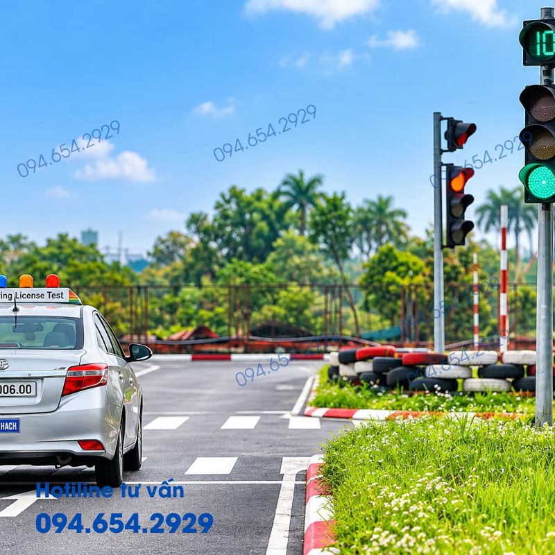 Đèn giao thông sân sát hạch
