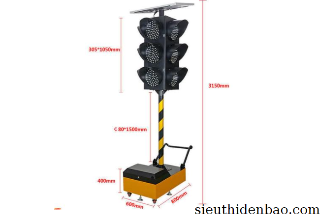 Đèn báo giao thông năng lượng mặt trời GV-TL0907