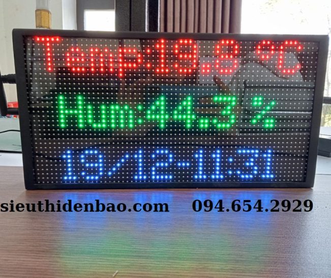 Hình 2: Bảng led đo nhiệt độ độ ẩm