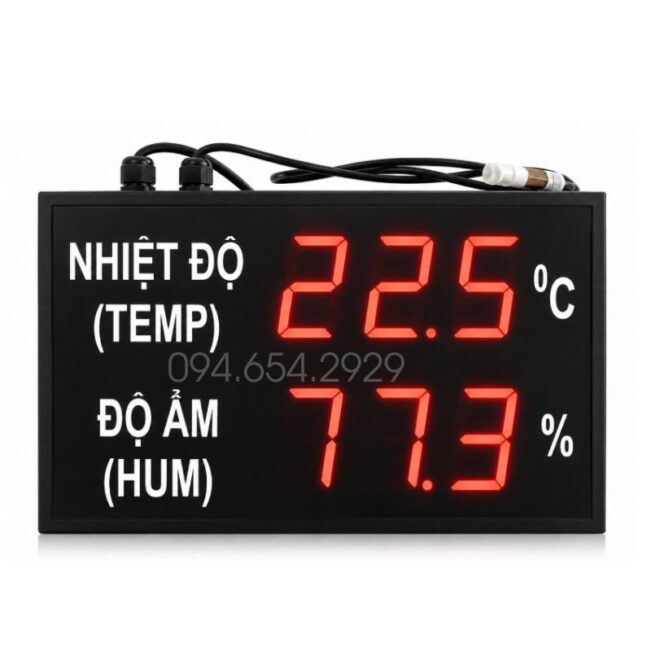 Bảng LED nhiệt độ độ ẩm lắp cho nhà xưởng