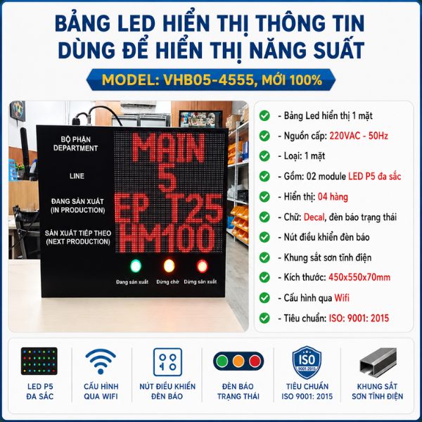 Bảng Hiển Thị Sản Phẩm Trong Dây Chuyền Sản Xuất